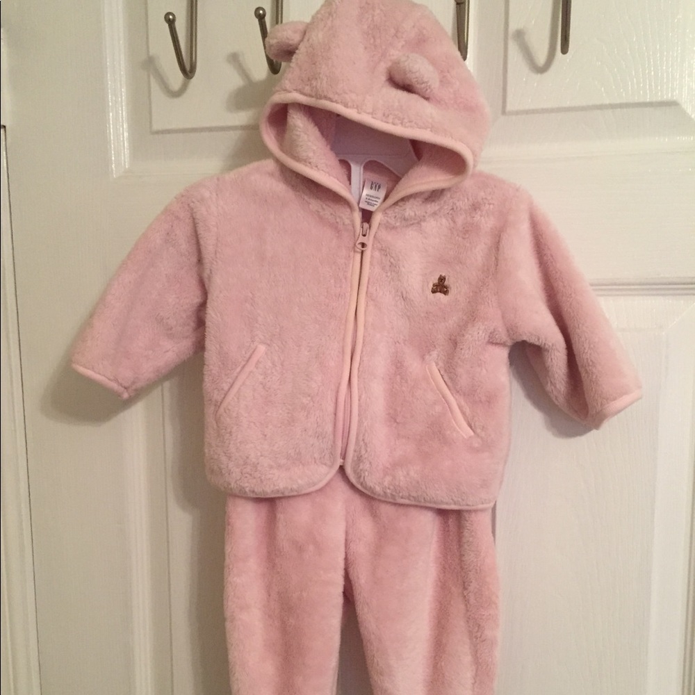 Matching pink ultra soft fleece warm up set